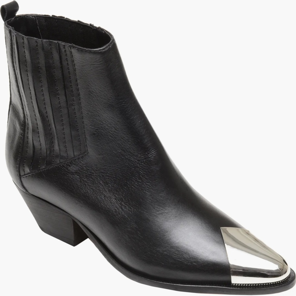 Schutz Cowboy Boots Silver Toe Tap - Sz 6